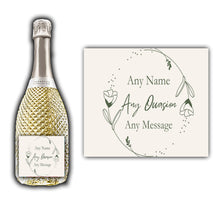 Load image into Gallery viewer, Personalised Label Sticker for Prosecco Champagne Wine Bottles - Any Text