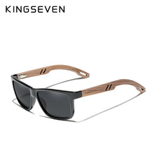 Load image into Gallery viewer, KINGSEVEN TR90 &amp; Walnut Wood Polarized Sunglasses for Men Handmade Reinforced Hinge