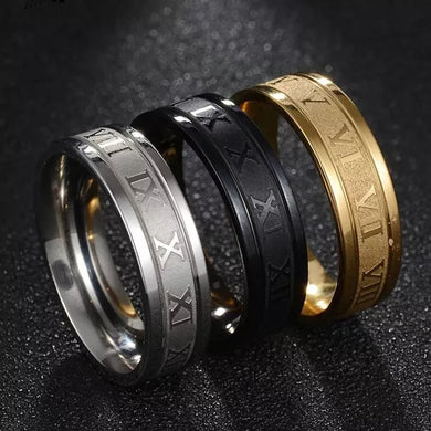 2022 Vintage Roman Numerals Men's Ring - 6mm Stainless Steel Jewelry Gift