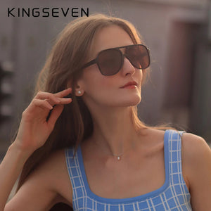 KINGSEVEN Retro Pilot Sunglasses: Vintage Large Frame UV Protection Shades