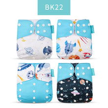 Load image into Gallery viewer, Happyflute New Desig Hot Sale 4Pcs OS Pocket Diaper Washable&amp;Reusable Absorbent Ecological Diaper Cover Adjustable Baby Nappy