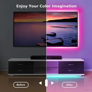 Bluetooth USB LED Strip Light: RGB Flexible Lamp for TV and Desktop