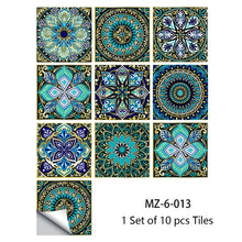 Load image into Gallery viewer, 10pcs Retro Pattern Matte Surface Tiles Sticker Transfers Covers for Kitchen Bathroom Tables Floor Hard-wearing Art Wall Decals