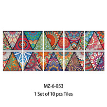 Load image into Gallery viewer, 10pcs Retro Pattern Matte Surface Tiles Sticker Transfers Covers for Kitchen Bathroom Tables Floor Hard-wearing Art Wall Decals