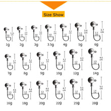 Load image into Gallery viewer, JYJ 1g 2g 3g 4g 5g 10g 20g 22g 25g 28g crank Jig head hook fishing hook head Jig lure hard bait soft worm jig hook for fishing