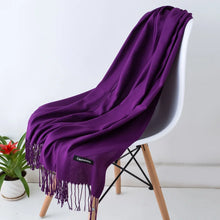 Load image into Gallery viewer, Desgine Brand Solid Women Cashmere Scarf Autumn Winter Warm Shawls Wraps 2024Men's Pashmina Tassels Scarves Female Foulard Mujer