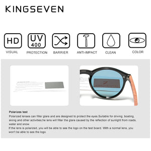 KingSeven Bubinga Polarized Wooden Sunglasses Men's Fashion Sun Glasses