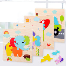 Load image into Gallery viewer, Baby Wooden 3D Puzzles Tangram Shapes Learning Educational Cartoon Animal Intelligence Jigsaw Toys For Children Gift
