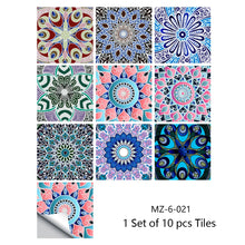 Load image into Gallery viewer, 10pcs Retro Pattern Matte Surface Tiles Sticker Transfers Covers for Kitchen Bathroom Tables Floor Hard-wearing Art Wall Decals