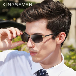 KINGSEVEN Square Frame Sunglasses for Men - Classic Unisex Driving Sun Glasses Gafas