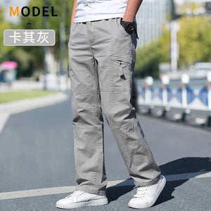 Men's Cargo Pants 6XL - Summer Spring Cotton Workwear, Casual Joggers & Climbing Trousers