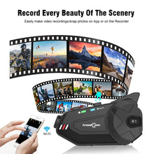 Load image into Gallery viewer, Freedconn R1Plus Bluetooth Motorcycle Intercom Helmet Headset Wifi APP Speaker Headphone Motorbike Interphone Motor Dash Cam Dvr