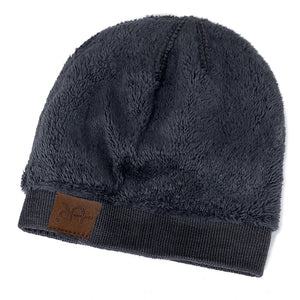 Unisex Knitted Winter Beanie Hat with Fur Lining - Warm Outdoor Sports Cap