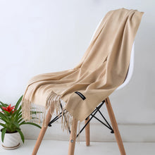 Load image into Gallery viewer, Desgine Brand Solid Women Cashmere Scarf Autumn Winter Warm Shawls Wraps 2024Men's Pashmina Tassels Scarves Female Foulard Mujer