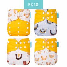 Load image into Gallery viewer, Happyflute New Desig Hot Sale 4Pcs OS Pocket Diaper Washable&amp;Reusable Absorbent Ecological Diaper Cover Adjustable Baby Nappy