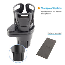 Load image into Gallery viewer, SEAMETAL 2 in 1 Car Cup Holder Expander 360 Degree Adjustable Base Drink Holder Anti-Shake Stable Auto Bottle Holder Organizer