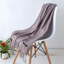 Load image into Gallery viewer, Desgine Brand Solid Women Cashmere Scarf Autumn Winter Warm Shawls Wraps 2024Men's Pashmina Tassels Scarves Female Foulard Mujer