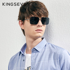 KINGSEVEN Semi-Rimless Polarized Sunglasses - Vintage Alloy Men Women Eyewear