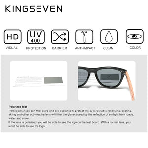 KINGSEVEN Bubinga Wooden Sunglasses - Polarized Fashion Glasses for Men/Women - Oculos de Sol