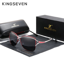 Load image into Gallery viewer, KingSeven Women&#39;s Square Rimless Sunglasses Designer Fashion Shades with Box