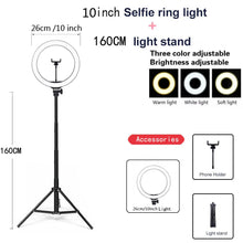 Load image into Gallery viewer, 26 33CM Video Lights Dimmable Light Selfie LED Ring Light USB Ring Lighting Lamp With Tripod Stand To Make Youtube Ringlight