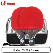 Load image into Gallery viewer, KOKUTAKU ITTF professional 4/5/6 Star ping pong racket Carbon table tennis racket bat paddle set pimples in rubber with bag