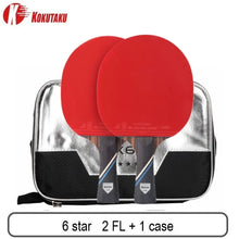 Load image into Gallery viewer, KOKUTAKU ITTF professional 4/5/6 Star ping pong racket Carbon table tennis racket bat paddle set pimples in rubber with bag