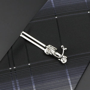 Men's Stainless Steel Tie Clip - Animal Tool Shape Chrome Luxury Wedding Accessory