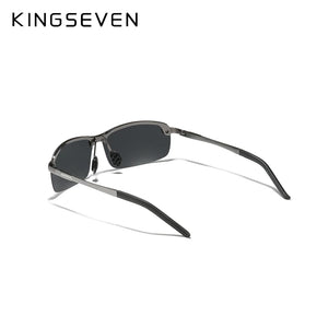 KINGSEVEN Men's Polarized Rimless Aluminum Sunglasses - Simple Driving Eyewear Brand