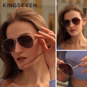 KINGSEVEN 2022 Titanium Polarized Pilot Sunglasses Mirror Eyewear Unisex