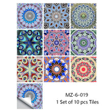 Load image into Gallery viewer, 10pcs Retro Pattern Matte Surface Tiles Sticker Transfers Covers for Kitchen Bathroom Tables Floor Hard-wearing Art Wall Decals