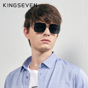 KINGSEVEN Semi-Rimless Polarized Sunglasses - Vintage Alloy Men Women Eyewear