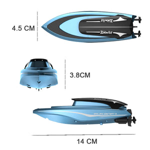 High Speed Mini RC Boat with LED Lights - Remote Control Racing Ship for Kids Gifts