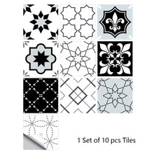 Load image into Gallery viewer, 10pcs Retro Pattern Matte Surface Tiles Sticker Transfers Covers for Kitchen Bathroom Tables Floor Hard-wearing Art Wall Decals
