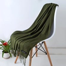 Load image into Gallery viewer, Desgine Brand Solid Women Cashmere Scarf Autumn Winter Warm Shawls Wraps 2024Men's Pashmina Tassels Scarves Female Foulard Mujer