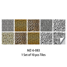 Load image into Gallery viewer, 10pcs Retro Pattern Matte Surface Tiles Sticker Transfers Covers for Kitchen Bathroom Tables Floor Hard-wearing Art Wall Decals