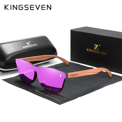 KINGSEVEN Bubinga Wooden Sunglasses - Polarized Fashion Glasses for Men/Women - Oculos de Sol