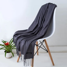 Load image into Gallery viewer, Desgine Brand Solid Women Cashmere Scarf Autumn Winter Warm Shawls Wraps 2024Men's Pashmina Tassels Scarves Female Foulard Mujer