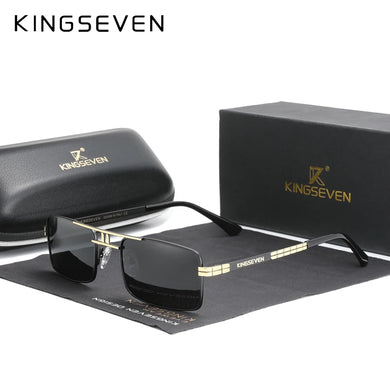 KINGSEVEN Polarized Vintage Sunglasses - Stainless Steel Frame, Driving Fishing