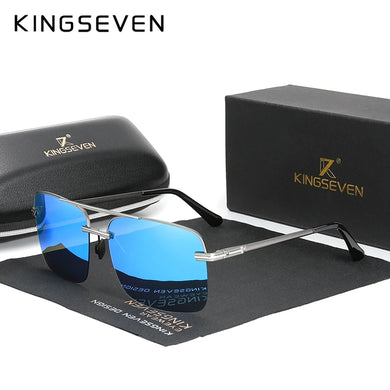 KINGSEVEN Semi-Rimless Polarized Sunglasses - Vintage Alloy Men Women Eyewear