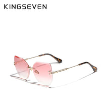 Load image into Gallery viewer, KingSeven 2023 Cat Eye Sunglasses: Fashion Rimless Gradient Vintage Shades