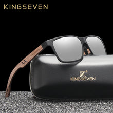 Load image into Gallery viewer, KingSeven Polarized Sunglasses: Handmade Aluminum &amp; Walnut Wood Design