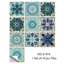 Load image into Gallery viewer, 10pcs Retro Pattern Matte Surface Tiles Sticker Transfers Covers for Kitchen Bathroom Tables Floor Hard-wearing Art Wall Decals