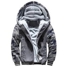 Load image into Gallery viewer, Men&#39;s Camo Winter Jacket: Thick Fleece Hooded Coat, Streetwear