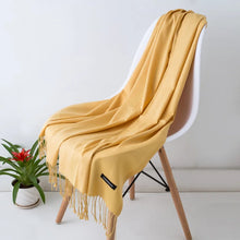 Load image into Gallery viewer, Desgine Brand Solid Women Cashmere Scarf Autumn Winter Warm Shawls Wraps 2024Men's Pashmina Tassels Scarves Female Foulard Mujer