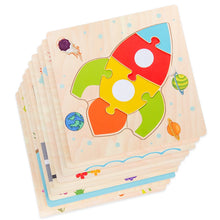 Load image into Gallery viewer, Baby Wooden 3D Puzzles Tangram Shapes Learning Educational Cartoon Animal Intelligence Jigsaw Toys For Children Gift