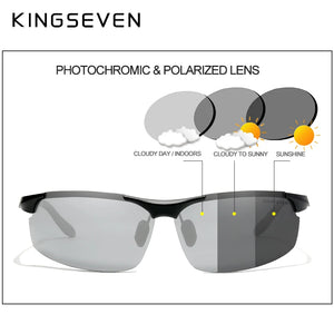 KINGSEVEN Photochromic Polarized Sunglasses - Aluminum Men's Driving Glasses