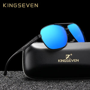 KINGSEVEN Polarized Aluminum Sunglasses - Blue Mirror Driving Eyewear