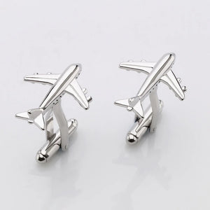 Airplane Design Cufflinks & Tie Clip Set for Men – Stylish Gift Idea