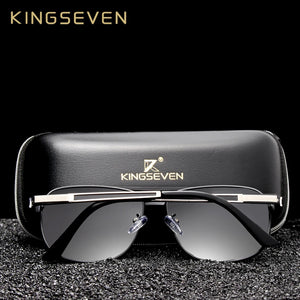 KingSeven Polarized Sunglasses - UV400 Red Mirror Lens Square Unisex Eyewear